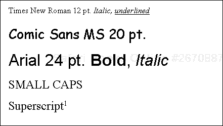 Font formatting changes the look of characters of text.
