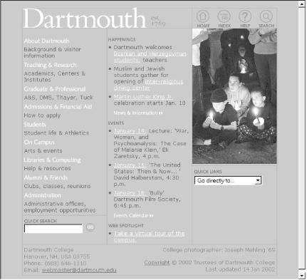 Dartmouth College’s main page