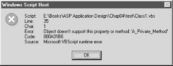 An error message generated by Example 4.5