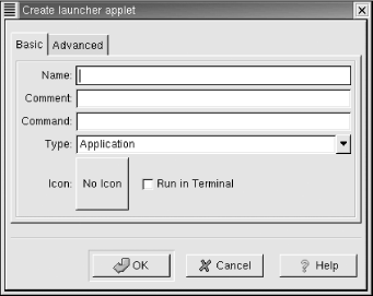 Creating a launcher applet