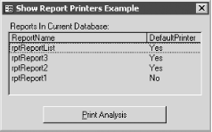 The frmShowReports example form