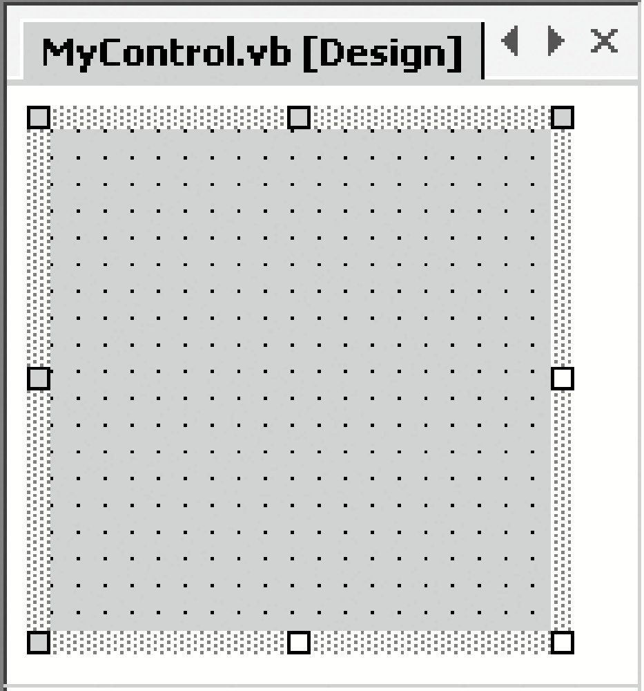 A blank user control in Visual Studio .NET’s Windows Forms Designer