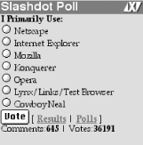 A typical Poll Slashbox