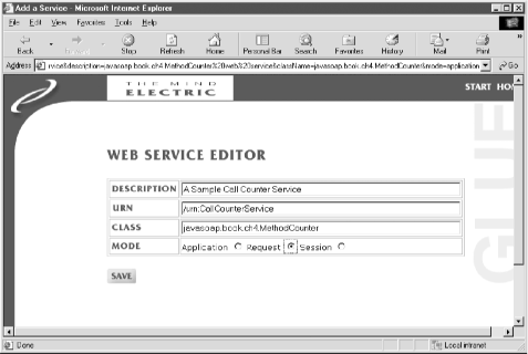 The web service editor