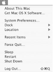 The Apple menu is always available and is controlled by the operating system