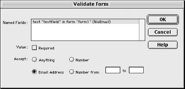 Validate Form behavior parameters