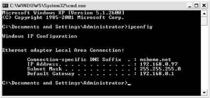 Some tools can be used only at the Command Prompt, such as the Windows IP Configuration utility