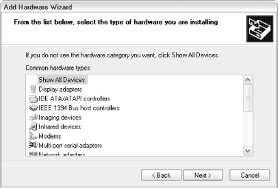 If Windows doesn’t detect your newly installed hardware automatically, you’ll need to use the Add Hardware Wizard