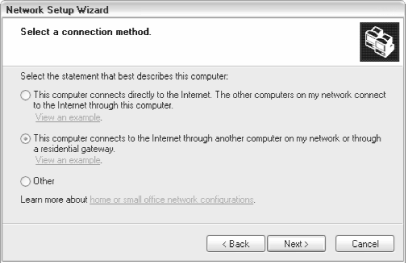 The Network Setup Wizard asks you a few networking questions and configures your network settings accordingly