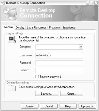 Use another Windows XP computer as though you were sitting in front of it with a Remote Desktop Connection