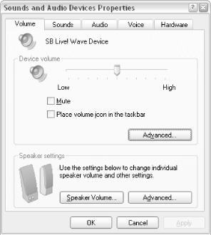 Choose whether the volume control appears in the notification area (Tray) with the Volume tab