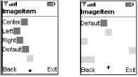 ImageItems as shown by the default color phone emulator
