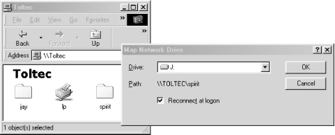 Mapping a network drive to a Windows drive letter