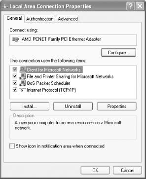 The Local Area Connection Properties dialog