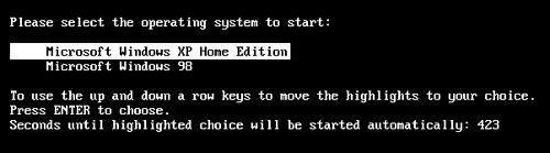 When you dual boot, this boot menu appears for about 30 seconds each time you turn on your PC, offering you a choice of operating systems. (If you don’t choose in 30 seconds, the PC chooses for you.)