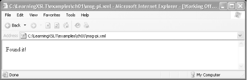 Transforming msg-pi.xml with Internet Explorer