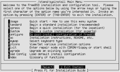 The FreeBSD sysinstall facility