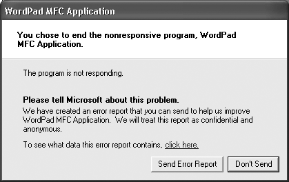 UP TO SPEEDSending an Error Report to Microsoft