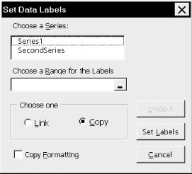 Set Data Labels dialog