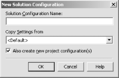 New Solution Configuration dialog box