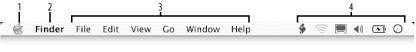 The Mac OS X menu bar (with the Finder active)