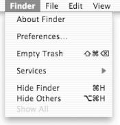 The Finder’s Application menu
