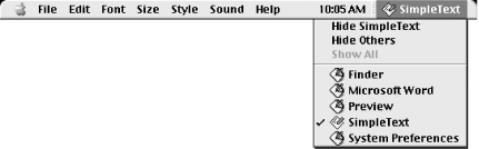 A typical Classic application’s menu bar
