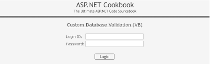 Form with database validation output—normal