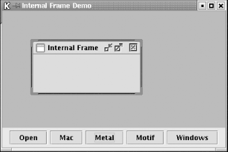 The SimpleInternalFrame application using the Metal L&F