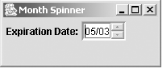 A customized DateEditor used in a JSpinner