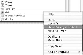 Revealing package contents via Control-click context menu