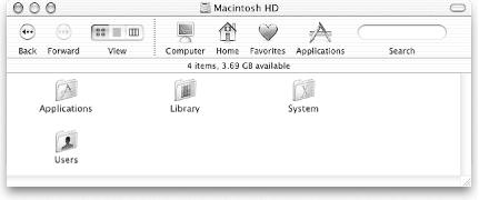 Mac OS X Finder, icon view