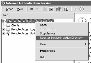 Registering IAS with Active Directory