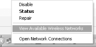 Viewing the available wireless networks