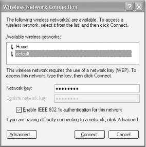 Selecting the default wireless network