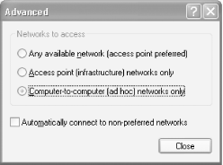 Choosing the type of network access