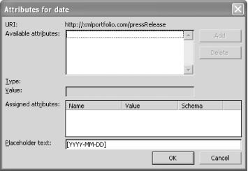 The Attributes dialog
