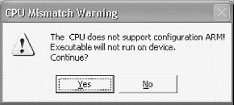 Microsoft eMbedded Visual C++ CPU warning