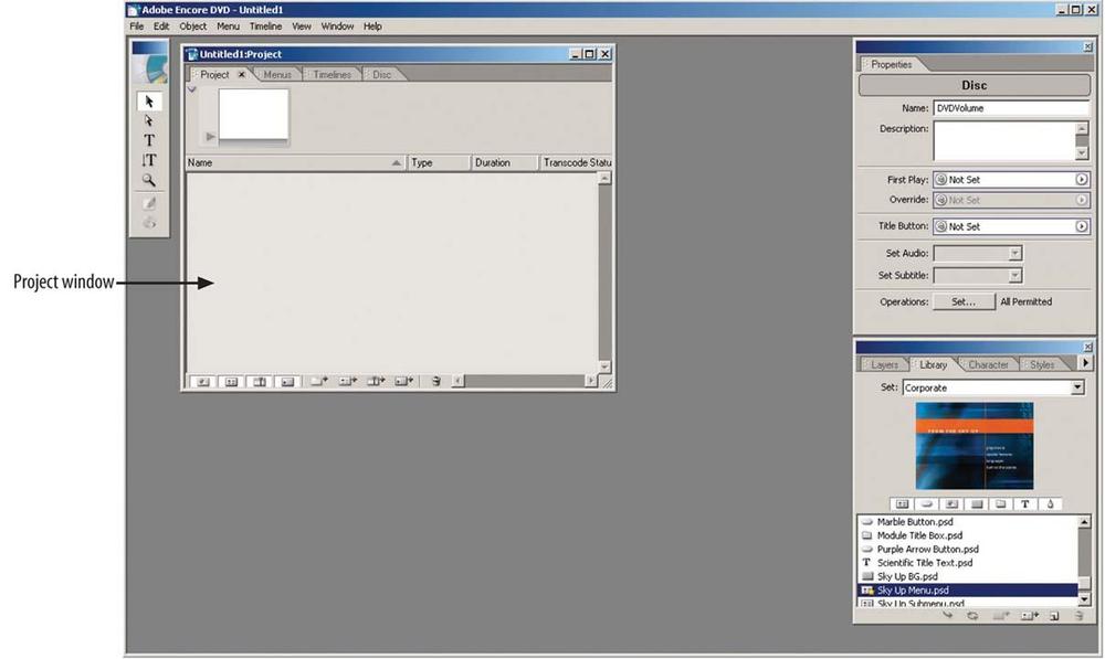 The Project window is used to import and organize the assets used in the project.