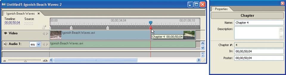 Create chapter points in a timeline.