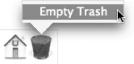 The Trash’s Dock menu Empty Trash option