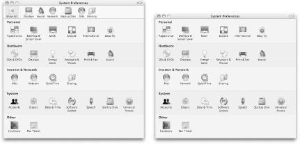 The System Preferences toolbar