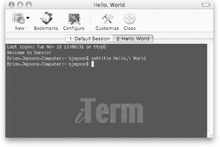 Customized tab labels in iTerm