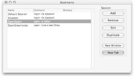 Defining bookmarks in iTerm