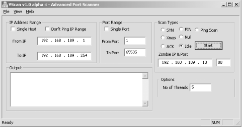 vscan used to launch an IP ID header scan