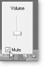 To mute sounds and music, choose Mute. You can also increase or decrease the volume by dragging the slider up or down.