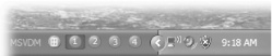 Controls for the Virtual Desktop Manager appear in the taskbar, just to the left of the system tray.
