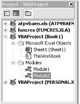 Project Explorer modules with Modules folder expanded