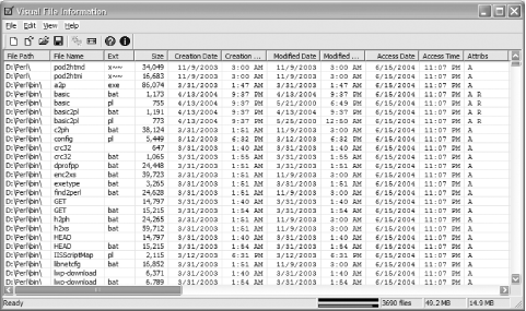 Visual File Information sample output