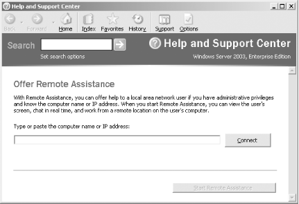 Remote Assistance window